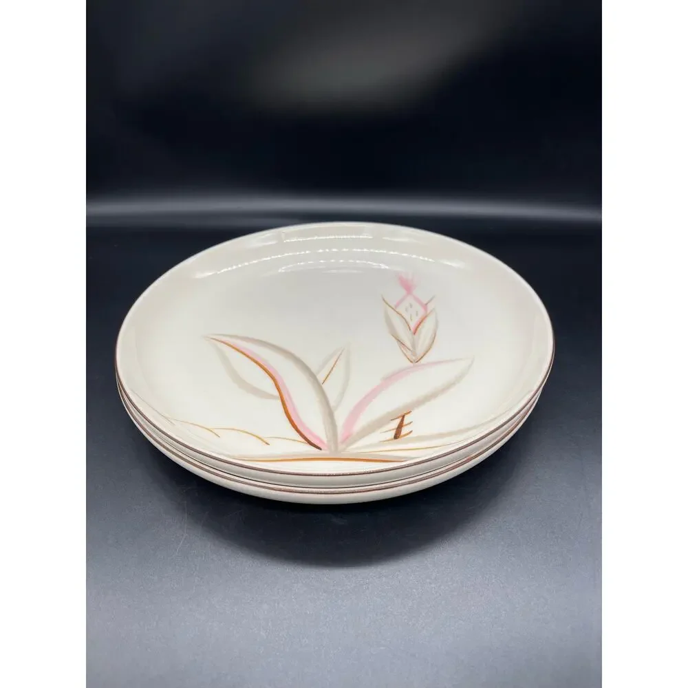 Vintage MCM Winfield True Porcelain Dragon Flower Set of 2 Dinner Plates 10